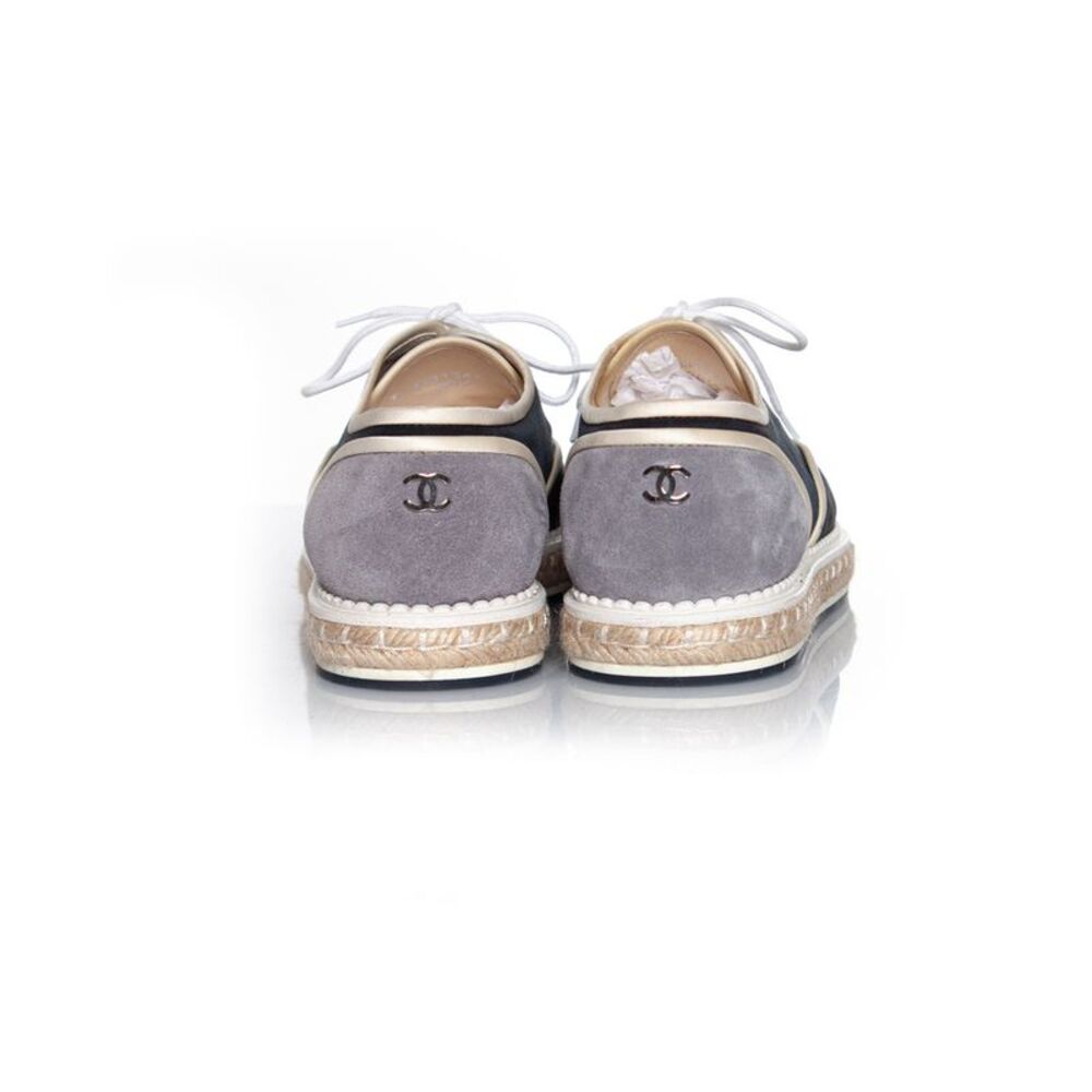Satin espadrilles in blue - Picture 5 of 7